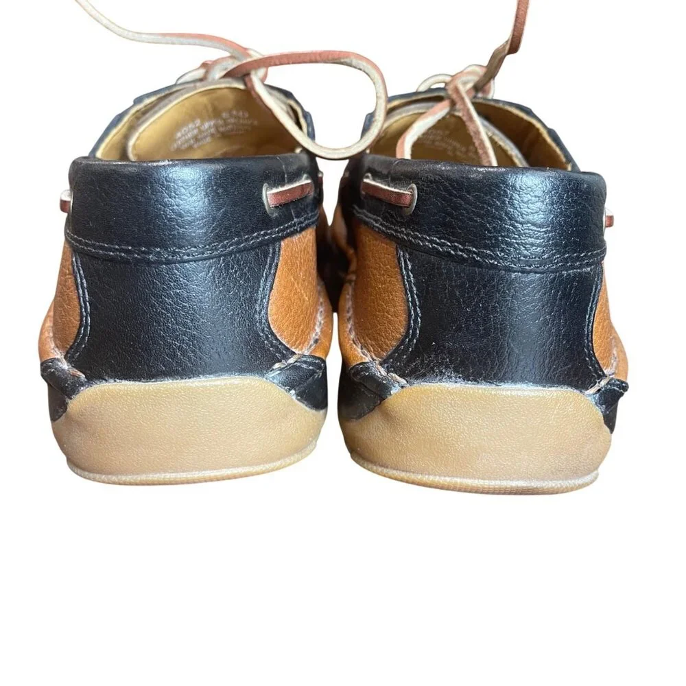Red Wing Leather Boat Shoes‎ Men's Size 8.5D Tan and Blue Lace Loafers Casual